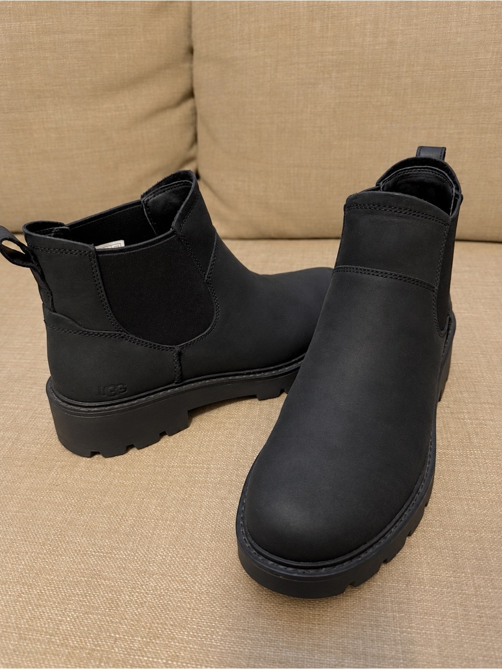 UGG Black Chelsea Lug Booties